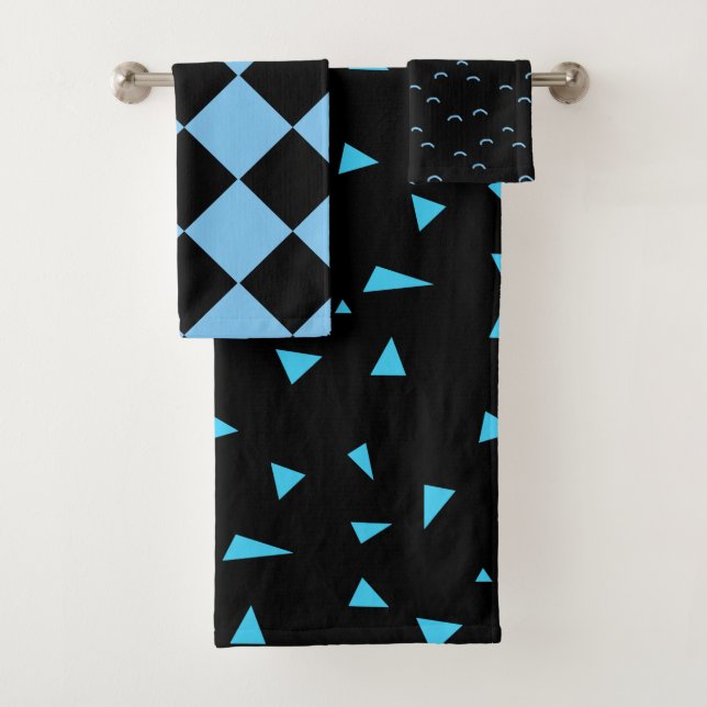 Black 'n' Blue towel set (Insitu)