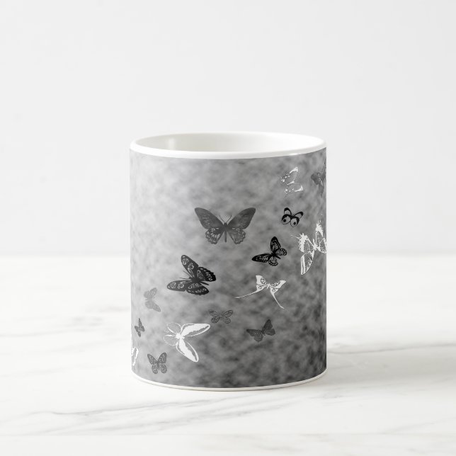 Black n White Butterflies Coffee Mug (Center)