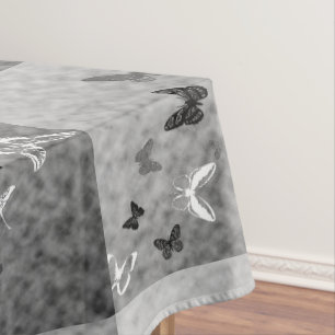 Black n White Butterflies Tablecloth