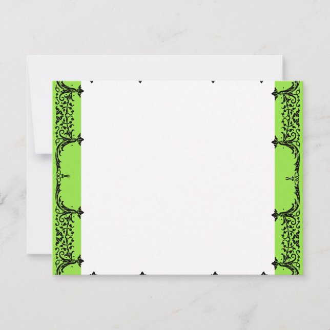 Black n White Fleur de Lis Thank You Notes Wedding (Front)