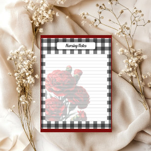 Black n White Floral Gingham _ Nursing Notes
