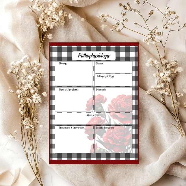 Black n White Floral Gingham_ Pathophysiology Temp Notepad (Creator Uploaded)