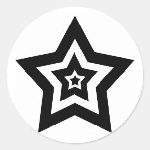 Black n White star stickers