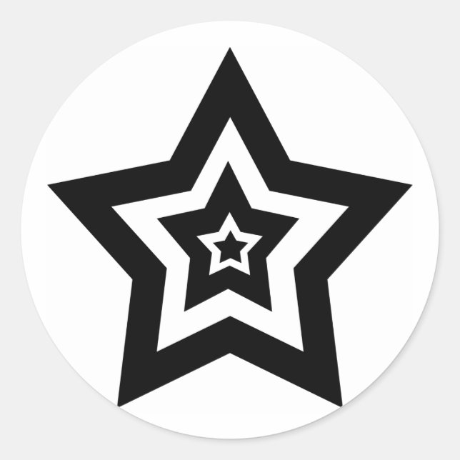 Black n White star stickers (Front)