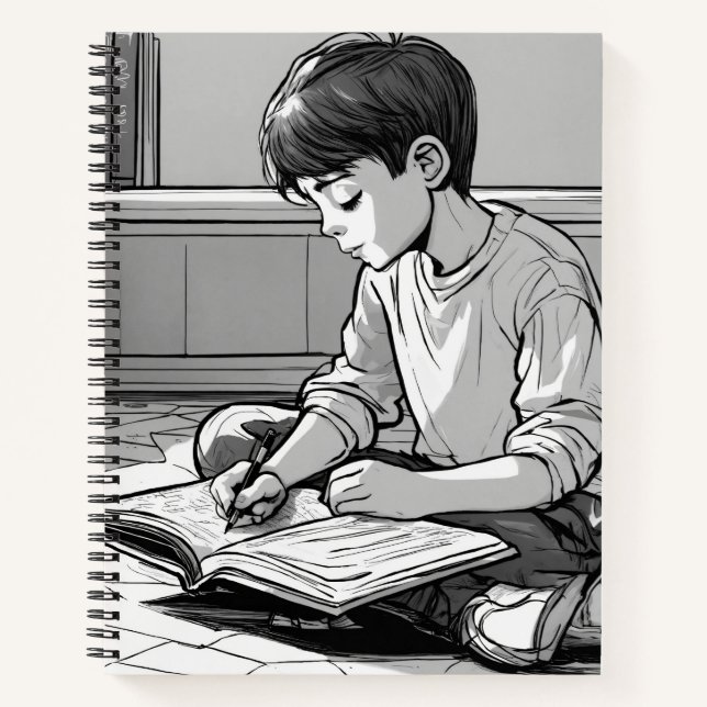 Black N White Study SPIRAL notebook (Front)