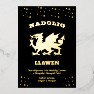 Black Nadolig Llawen Welsh Themed Merry Christmas
