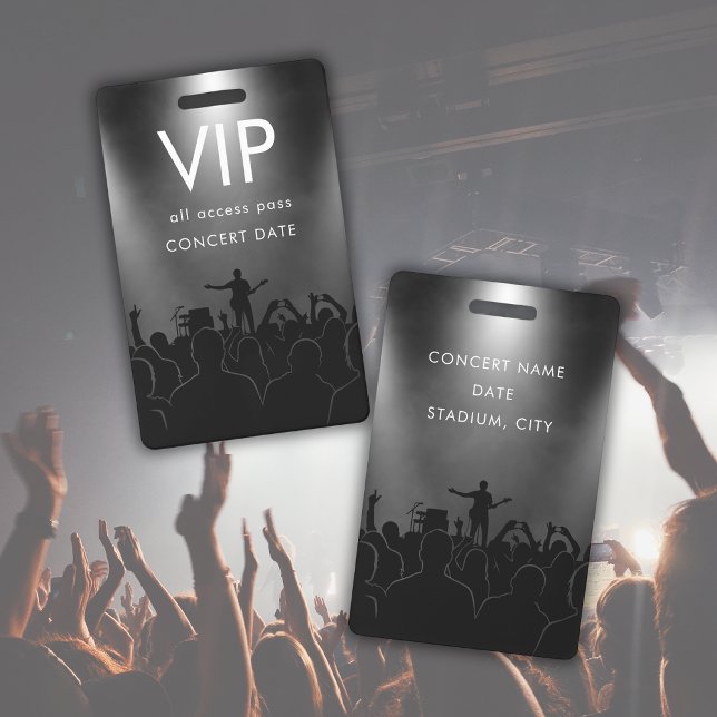 Black Name Custom VIP All Access Pass Concert ID Badge (Creator Uploaded)