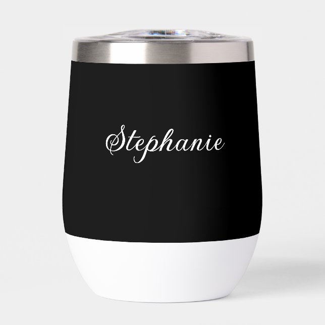 Black Name Modern Elegant Monogram Boho (Front)