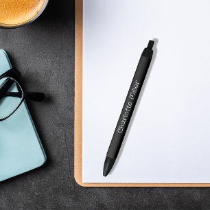 Black name script girly ink pen