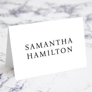 Black Names Modern Minimalist BN Name Place Cards
