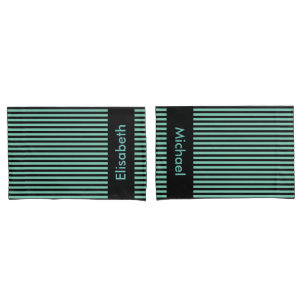 Black Narrow Stripes + your backgr. colour & ideas Pillowcase