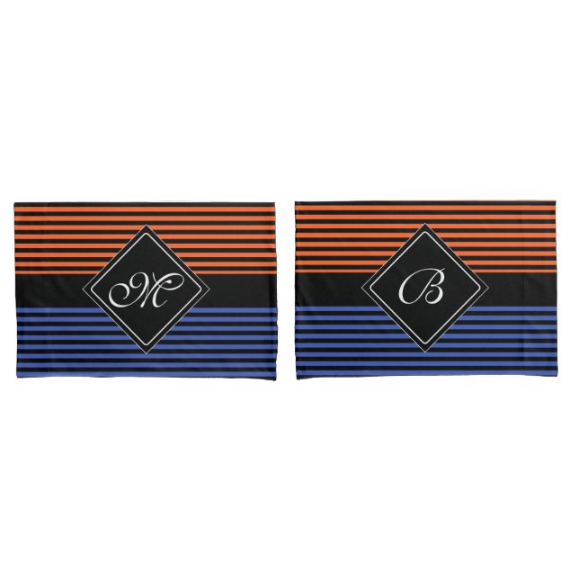 Black Narrow Stripes + your backgr. & ideas Pillowcase (Front-Set)