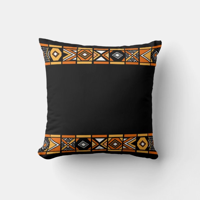 Black Native African art pillow (Front)