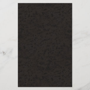 Black Natural Cork Bark Look Wood Grain Stationery