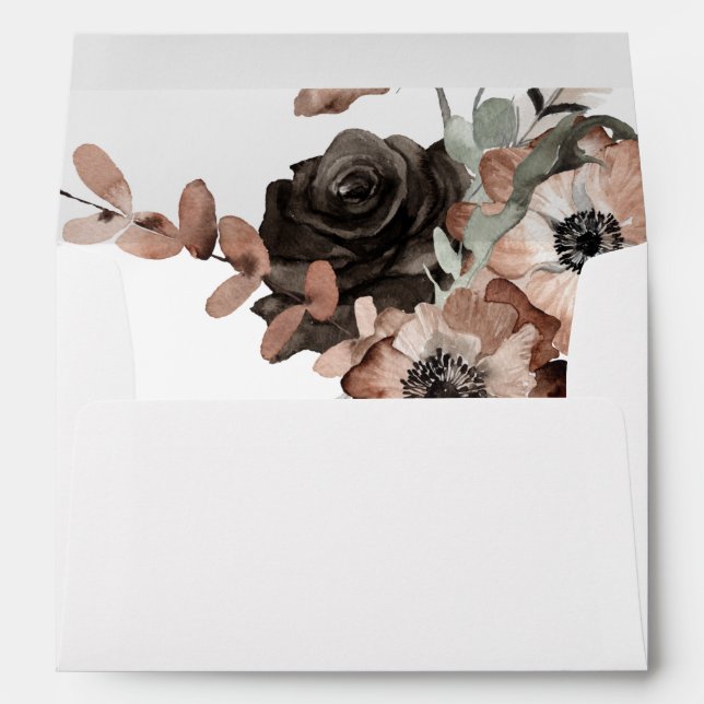 Black & Natural Floral Boho  Envelope (Back (Bottom))