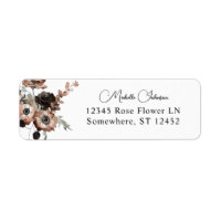 Black & Natural Floral Return Address Label