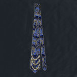 Black Navy and Gold Vintage Paisley Peacock Tie<br><div class="desc">Navy Blue Black and Gold Mehndi Indian Paisley Vintage Peacock Wedding Party Tie For the Guys. Father of Bride, Father of Groom, Groomsman, Best Man and Groom. Retro Paisley Wedding Design. Vintage Inspired Paisley Aesthetic Mehndi Indian Paisley Wedding Ties. Also perfect for the Art deco Art Nouveau Roaring 20s Great...</div>