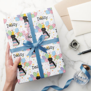 Black Neapolitan Mastiff Dog Birthday Wrapping Paper