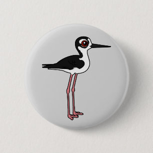 Black-necked Stilt 6 Cm Round Badge