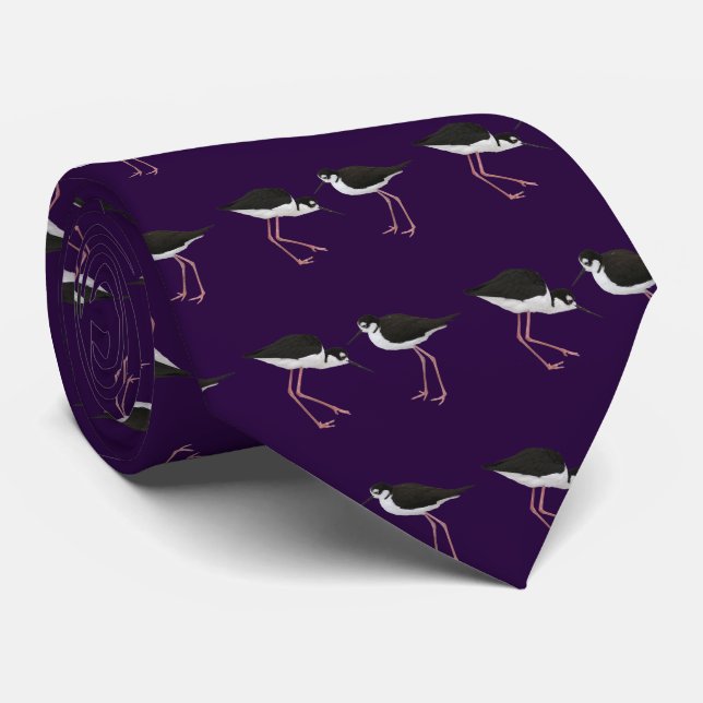 Black-Necked Stilt Tie (Rolled)