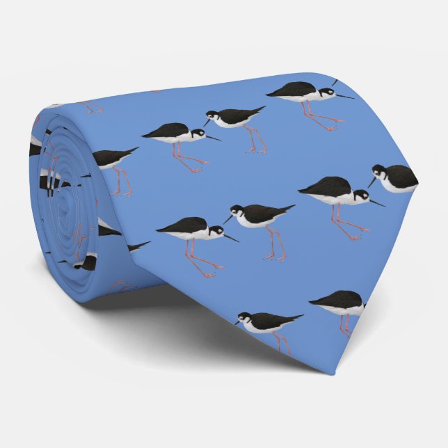 Black-necked Stilt Tie (Rolled)