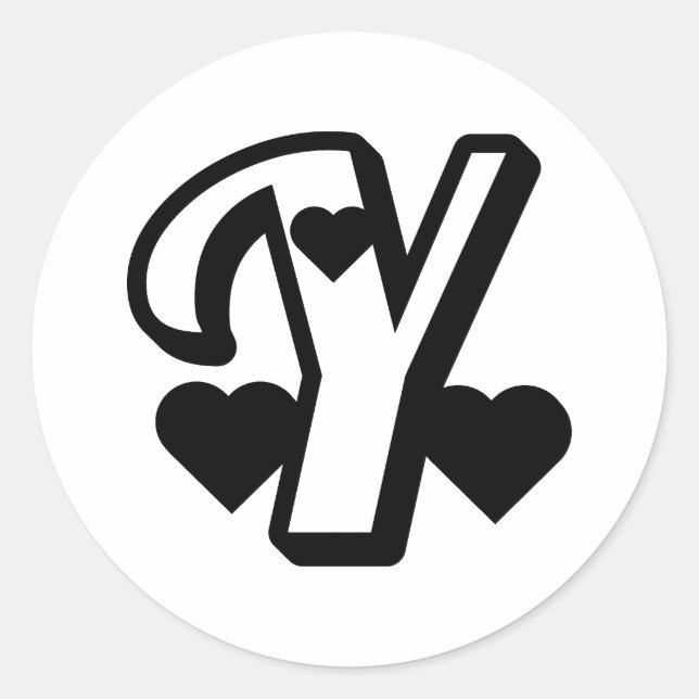black, Negro, raven,sable, letter Y stickers large (Front)