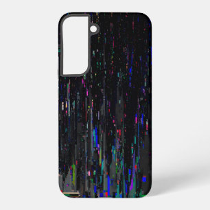 Black Neon Digital Glitch Samsung Galaxy Case
