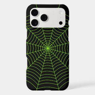 Black neon green spider web Halloween pattern