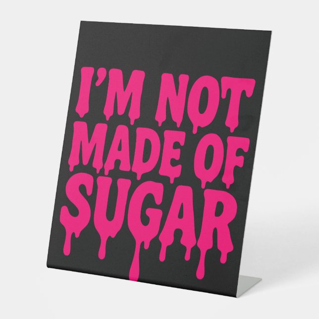 Black Neon Pink Pedestal Sign – Customisable (Front)