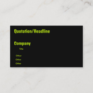 black neon yellow business card