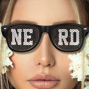 Black Nerd Geek Loner Retro Sunglasses