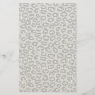 Black net lace with leopard pattern on white stationery