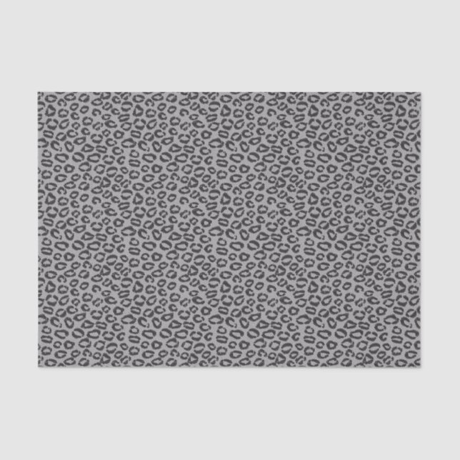 Black net lace with leopard pattern on white tissue paper (Front)