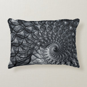 Black Net Painted Decorative Cushion