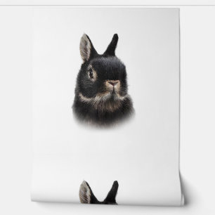 Black Netherland Dwarf Rabbit Bust Women's Unisex  Wallpaper