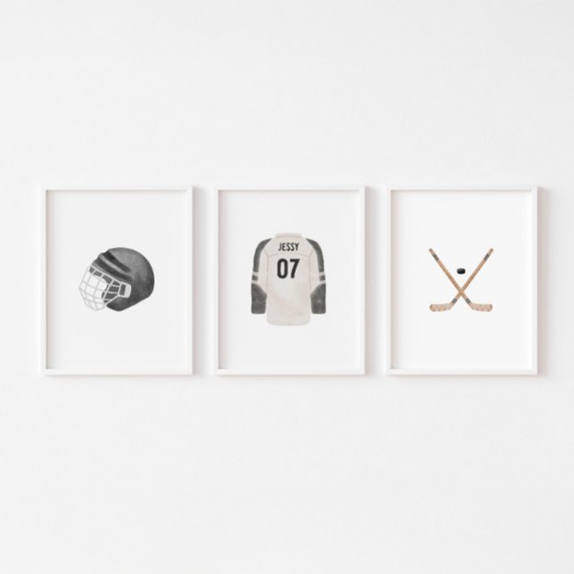 Black neutral hockey custom name wall art  (Creator Uploaded)