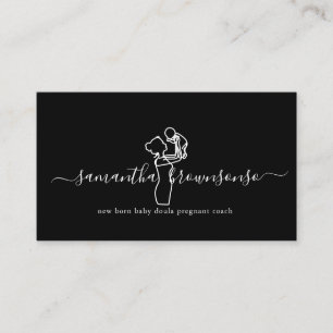 Black New born baby doula pregnant coach Business Card