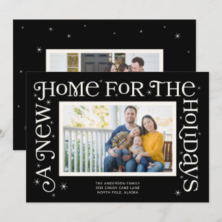 Black New Home for the Holidays Photo Holiday Card