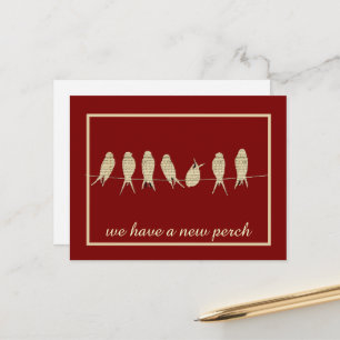 Black New Perch Change of address Announcement Postcard