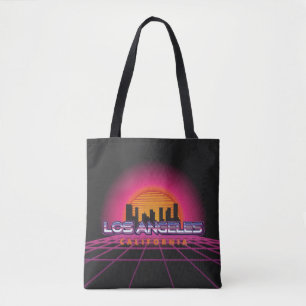 Black New Wave Retro 80s Los Angeles Tote Bag