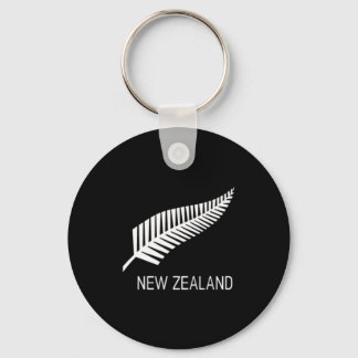 Black New Zealand Fern Shirt Mens Black Nz Gift Key Ring