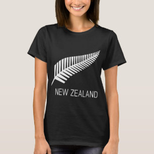 Black New Zealand Fern Shirt Mens Black Proud Kiwi