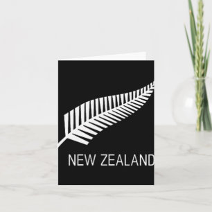 Black New Zealand Fern Shirt Mens Black Proud Kiwi Card
