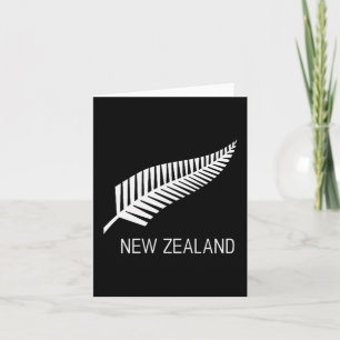 Black New Zealand Fern Shirt Mens Black Proud Kiwi Card