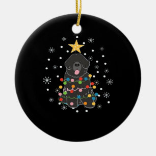Black Newfie Newfoundland Dog Christmas Tree Class Ceramic Tree Decoration