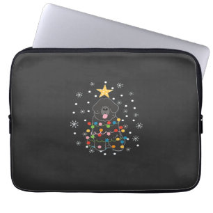 Black Newfie Newfoundland Dog Christmas Tree Class Laptop Sleeve