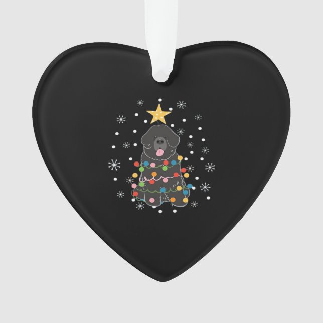 Black Newfie Newfoundland Dog Christmas Tree Class Ornament (Front)