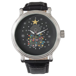 Black Newfie Newfoundland Dog Christmas Tree Class Watch