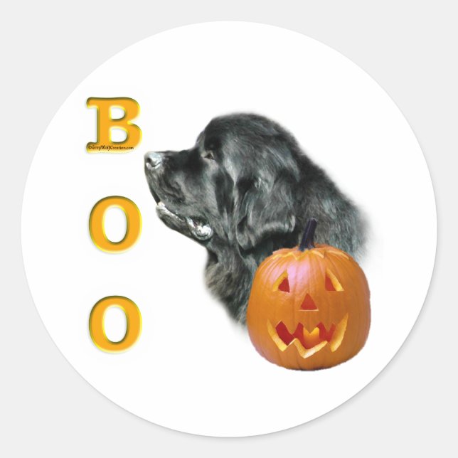 Black Newfoundland Boo - Sticker (Front)