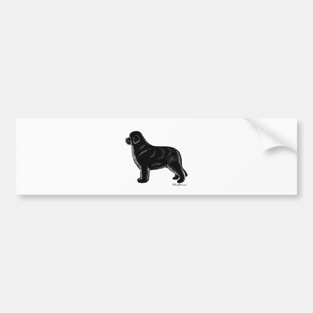 BLACK NEWFOUNDLAND BUMPER STICKER (Front)